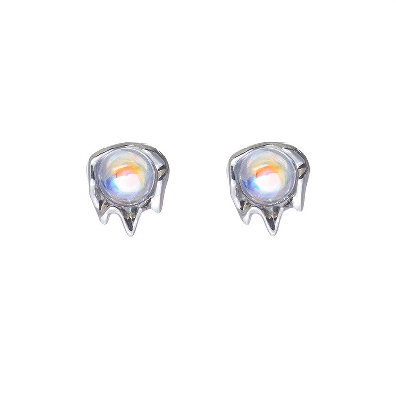 Moonstone Lava Stud Earrings